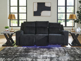 Bay Furniture Gallery - Ashley Furniture - Forest Lake Living Room - PWR REC Loveseat/CON/ADJ HDRST / Alloy - PC6420318
